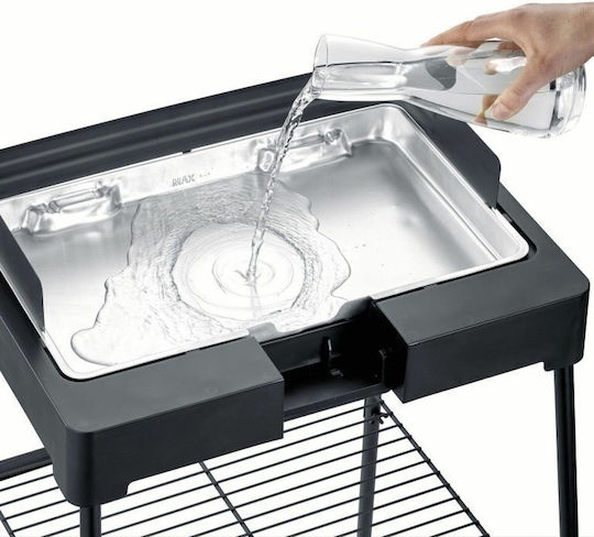 Severin Tabletop Electric Grill Grill 2200W Inox with Adjustable Thermostat 44.5cmx26cmcm