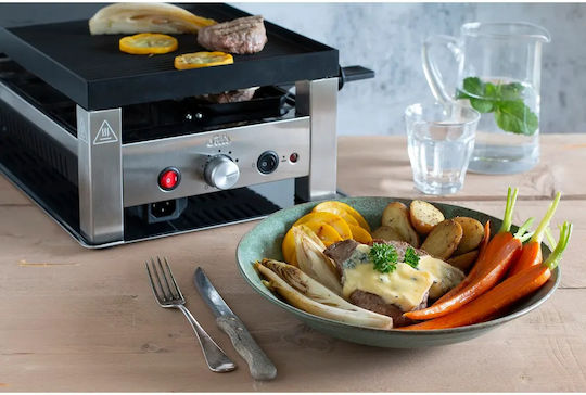 Solis Tabletop Grătar Electric Raclette Placă cu Grătar și Netedă 1400W cu Termostat Reglabil 56.5bucx27.5buccm