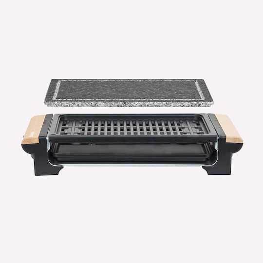 HKoenig Tabletop Grătar Electric Placă Netedă 1300W cu Termostat Reglabil 37bucx23buccm