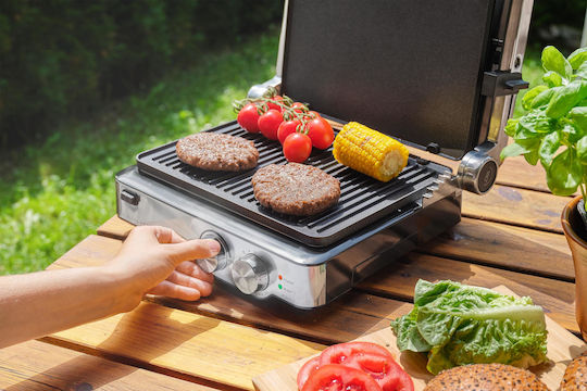 Sencor Tabletop Electric Grill Smooth and Ribbed Plate 2000W with Adjustable Thermostat 29cmx23.3cmcm