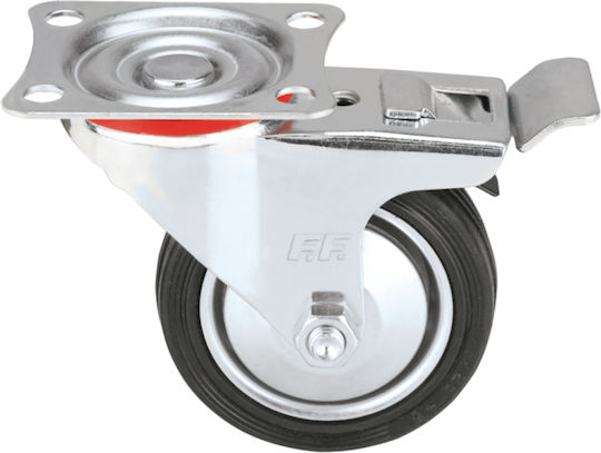 FFG 27532 Ρόδα Περιστρεφόμενη με Φρένο Μαύρη 100mm