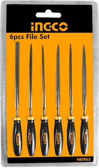 Ingco HKTF63 Set of Files with Handle 6pcs
