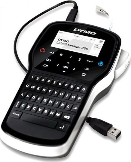 Dymo Labelmanager T 280 Qwerty Kitcase Ηλεκτρονικός Ετικετογράφος Χειρός σε Μαύρο Χρώμα