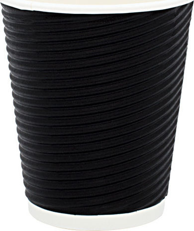 Intertan 8oz Disposable Cup Paper Black 240ml 25pcs