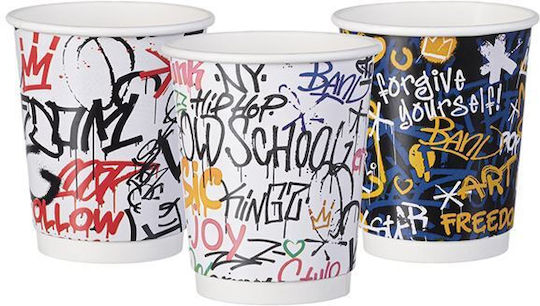 Intertan Disposable Cup Paper Double Wall Multicolour 240ml 25pcs