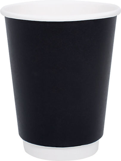 Intertan Disposable Cup Paper Black 240ml 25pcs