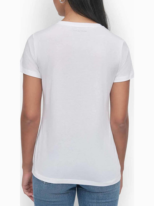 Logo Tricou Damă Alb/Argintiu