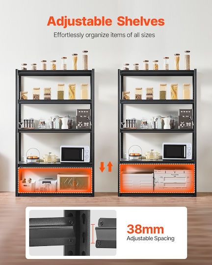 Ράφια Αποθήκευσης Vevor 18" D X 48" Π X 78" Υ 5 Επιπέδων Ράφια Αποθήκευσης Γκαράζ