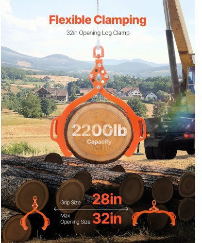 Vevor 32 Inch Log Lifting Tongs 4 Claws Solid Steel Log Hook Rotating Log Tools Ymbyq32yc4zktxlzpv0