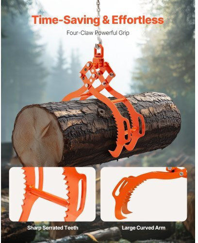 Vevor 32 Inch Log Lifting Tongs 4 Claws Solid Steel Log Hook Rotating Log Tools Ymbyq32yc4zktxlzpv0