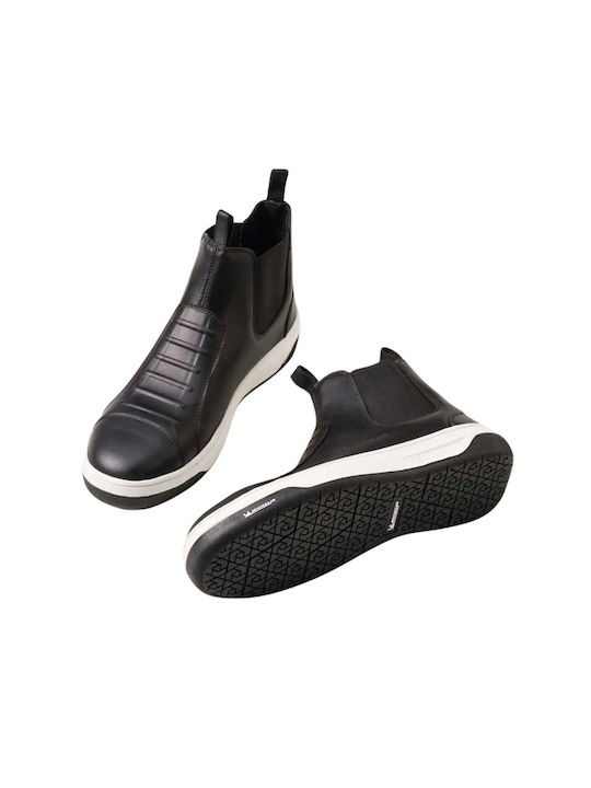Chef-Stiefel Wasserdicht Rutschfest Leder Schwarz Mx Pro Magister Mittel Schwarz