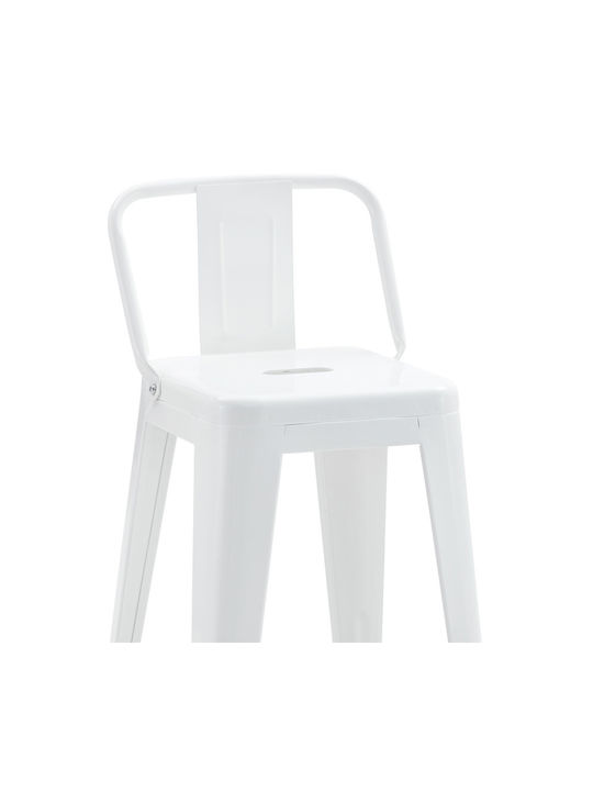 Scaune Bar cu spătar Metal Utopia White Shade 42x42x86buc