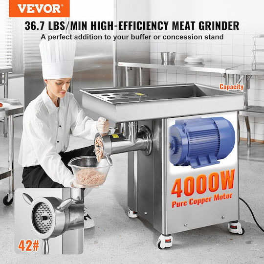 Vevor Commercial Electric Meat Grinder 36.7 Lbs/Min Industrial Cabinet Mill