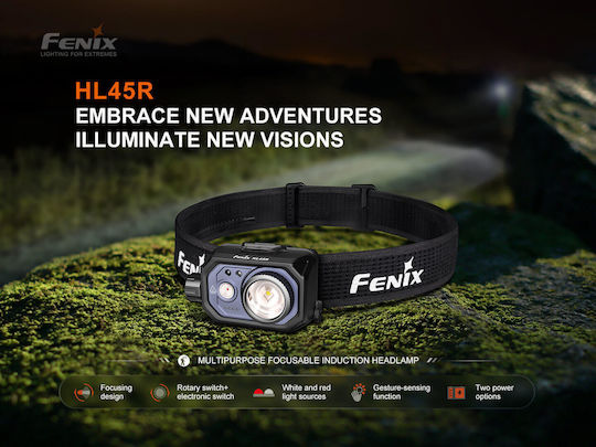 Fenix Επαναφορτιζόμενος Φακός Κεφαλής LED IP66 με Μέγιστη Φωτεινότητα 1000lm