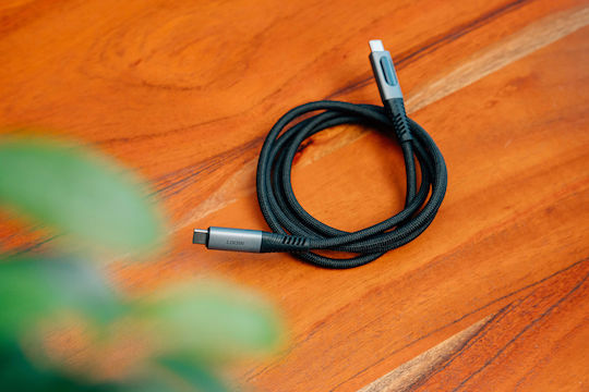Verbatim Braided / LED USB 2.0 Cable USB-C male - USB-C 100W PD Μαύρο 1.2m 31848