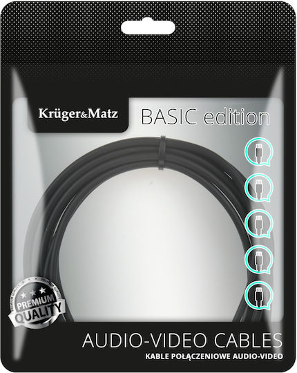 Kruger & Matz Regular USB 2.0 spre micro USB Cablu Negru 0.2m (KM1234) 1buc