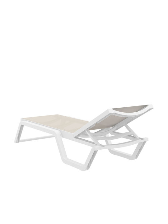 Deckchair Plastic White 188x70cm.