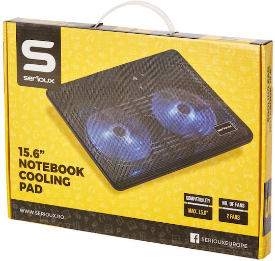Serioux Cooling Pad για Laptop έως 15.6" με 2 Ανεμιστήρες και Φωτισμό (SRXNCP007)