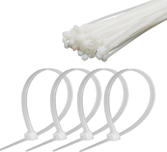 Coliere de cablu Cabletech 4.8 mm/30 cm alb Cabletech 50 bucăți