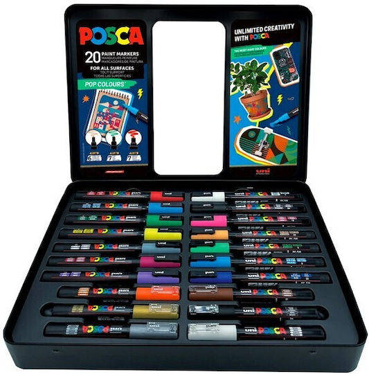 Posca Pop Colours Markere Permanente 5mm Multicolor 20buc