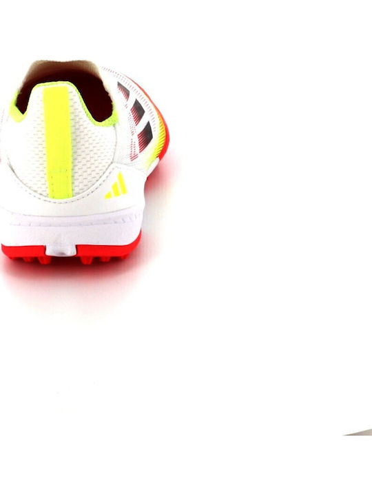 F50 League Ll Tf J Kids Turf Soccer Shoes without Laces Cloud White / Core Black / Solar Yellow