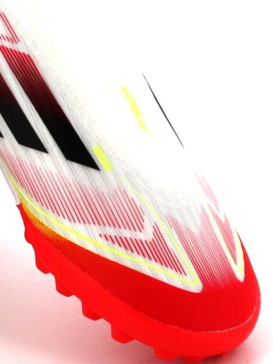 F50 League Ll Tf J Kids Turf Soccer Shoes without Laces Cloud White / Core Black / Solar Yellow