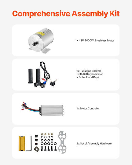 Vevor Ηλεκτροκινητήρας Μέγιστων Στροφών 4300rpm 48V