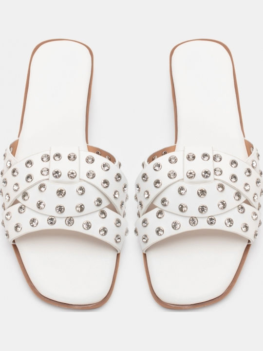 Women's Flat Sandals in White Color