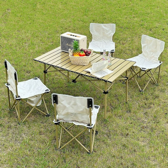 Summertiempo Σετ Τραπεζιού για Camping Πτυσσόμενο Μπεζ
