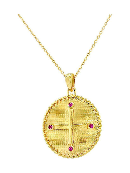 Xryseio Pendant Kids Talisman Double Sided made of Gold 9K FL1182