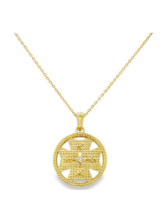Xryseio Pendant Kids Talisman Double Sided made of Gold 9K FL1180