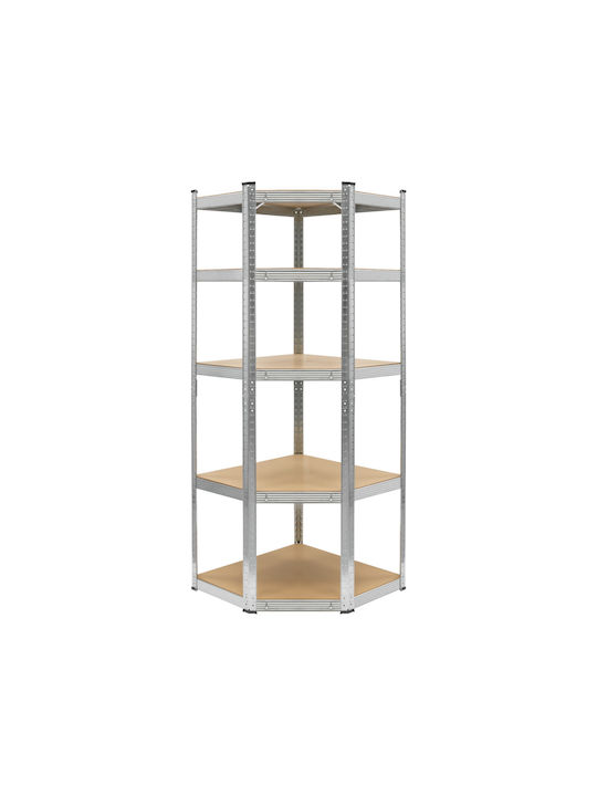 Ъглови Етажерки Сребристи 5 Броя 180x40x70см