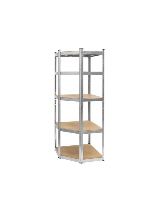 Ъглови Етажерки Сребристи 5 Броя 180x40x70см