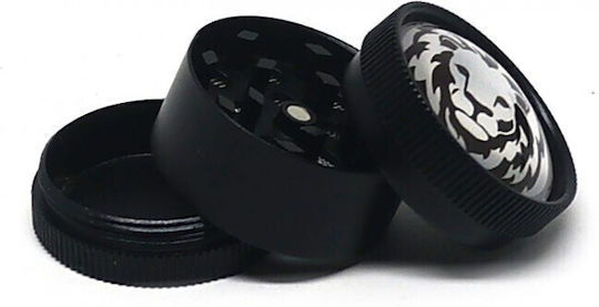Râșniță de tutun din metal Champ Lion 30mm 3 părți 1 bucată negru
