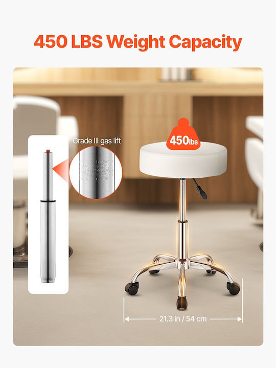 Office Desk Stool White 39.9x39.9x55cm