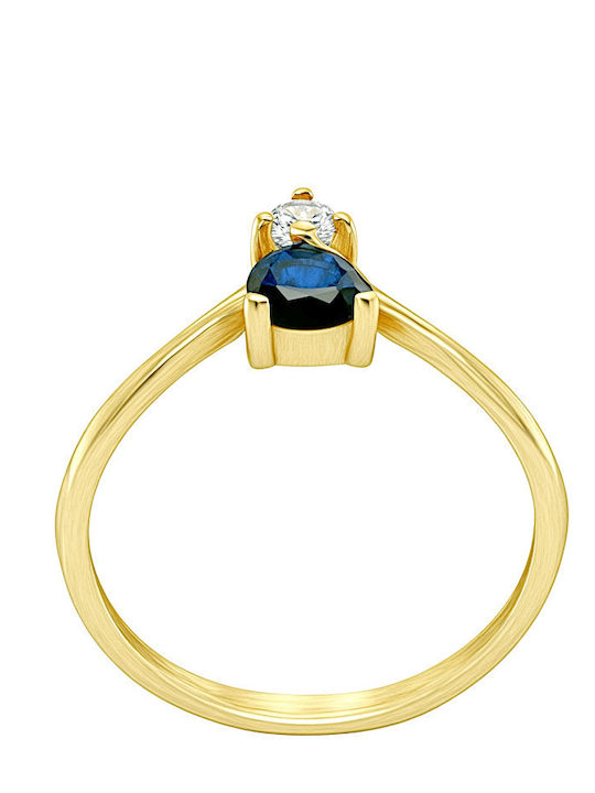 Xryseio Ring with Zircon made of Gold 14K