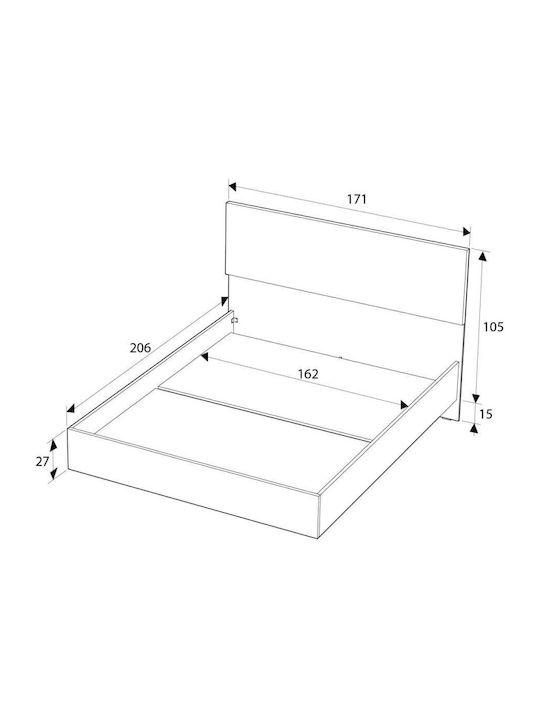 Bedroom Furniture Set White 160x200cm 3pcs