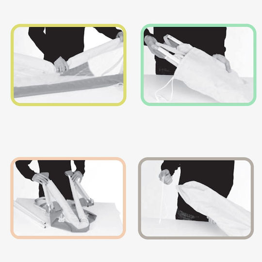 Foldable Bed Rail Guard made of Metal in Ecru Color 120x43.5cm 1pcs