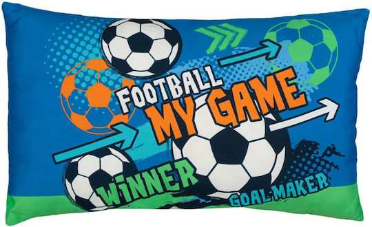 Pernă Decorativă Fotbal Albastru 50x30cm Poliester Pernă Decorativă Fotbal Albastru 50x30cm Poliester