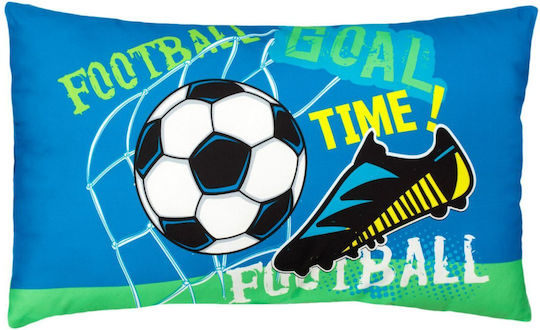 Pernă Decorativă Fotbal Albastru 50x30cm Poliester