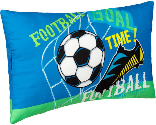 Pernă Decorativă Fotbal Albastru 50x30cm Poliester