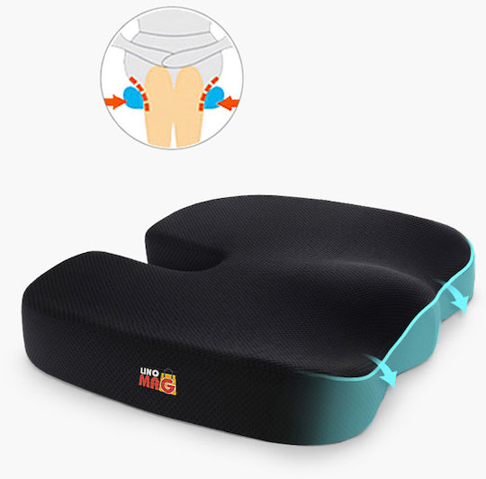Set 2 Linomag Orthopedic Pillows Full Lumbar Pillow Coccyx Support Seat Pillow Made Memory Foam Black
