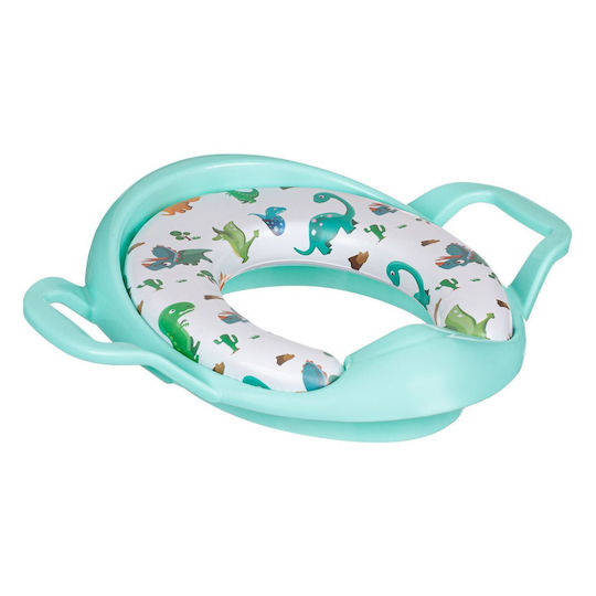 Toddler Toilet Seat Green with Handles & Cushion