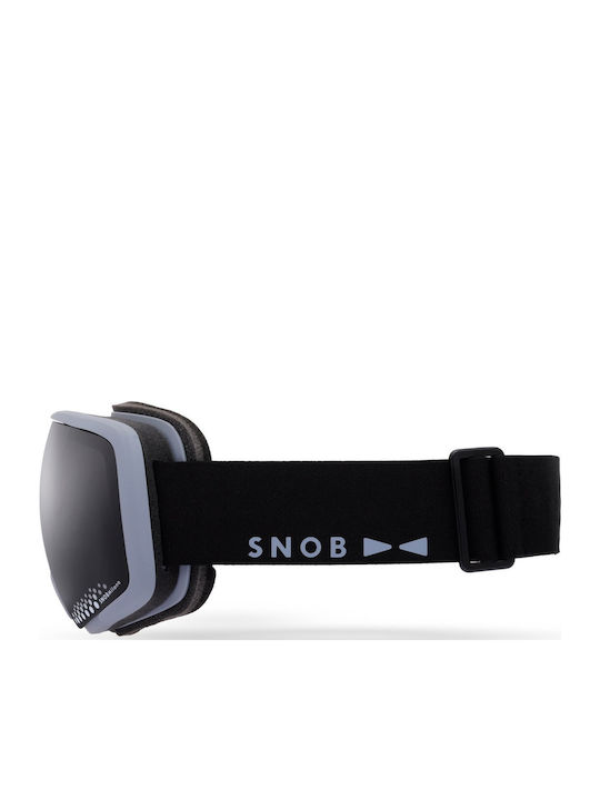 Snob Milano Μάσκα Σκι & Snowboard Ενηλίκων Γκρι με Φακό Καθρέπτη σε Γκρι Χρώμα
