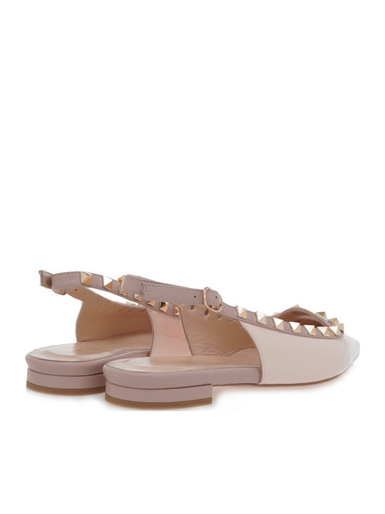 Leather Slingback Ballerinas White