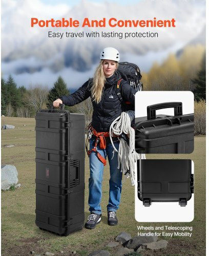 Vevor 5.5 Cubic Feet Waterproof Hard Case 3 Handles Large Capacity Black Case Ffystx72lfycxyxh8v0