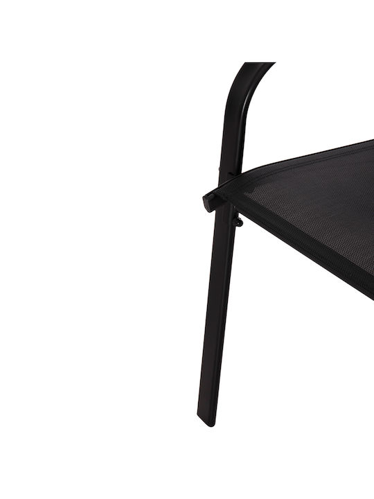 Outdoor Metal Chair Leon Black 4 Pieces 55x70x91cm