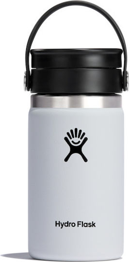 Hydro Flask Wide Mouth Μπουκάλι Θερμός Ανοξείδωτο BPA Free 355ml White με Θηλιά