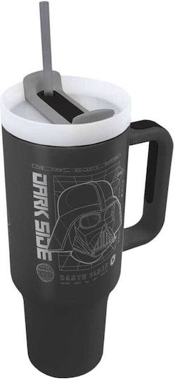 Pyramid International Darth Vader Handled Tumbler Thermos Stainless Steel 1.2lt Stainless Steel with Straw and Handle