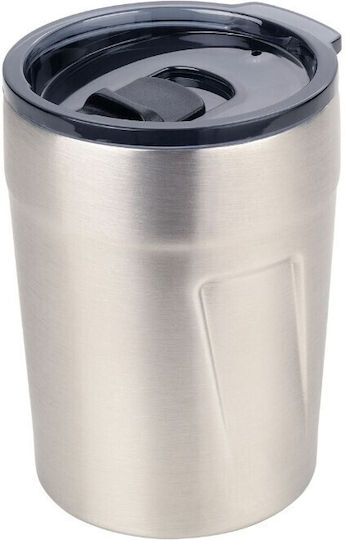 Troika Hot Drinks Mug Espresso Doppio Glass Thermos Stainless Steel 160ml Silver with Mouthpiece